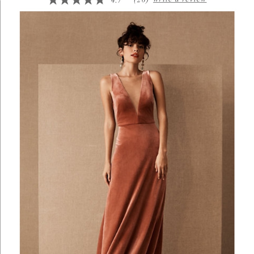 Jenny Yoo dusty rose velvet dress